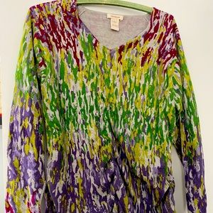 Sundance Multi-Colored Ruched Sweater Size L